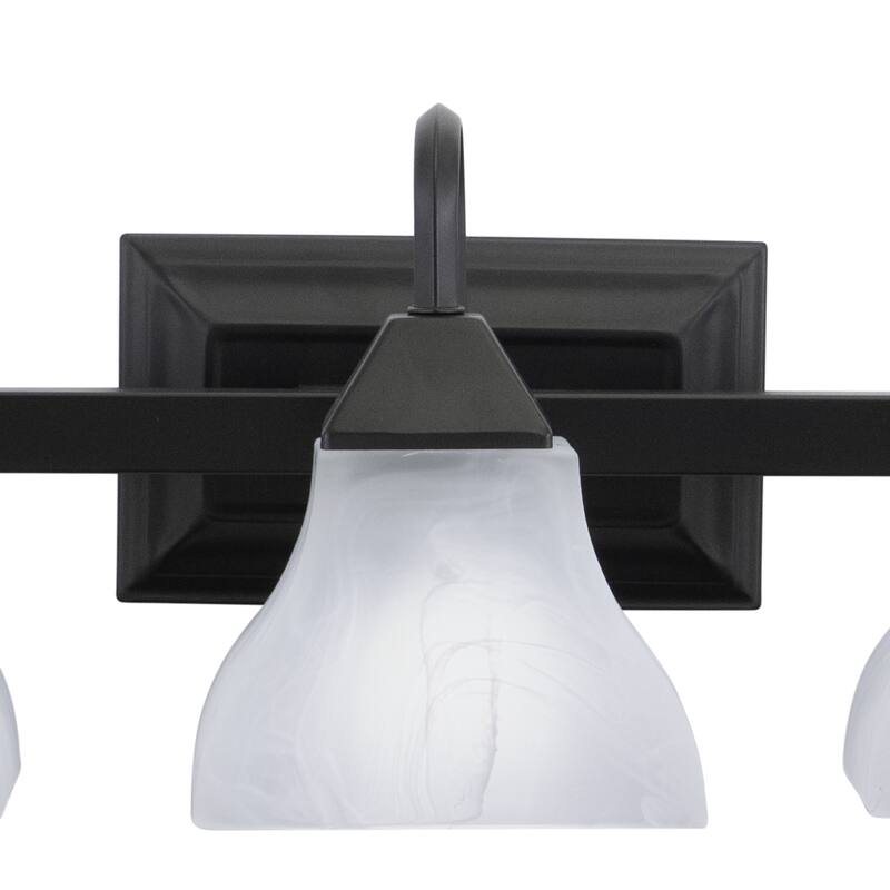 Cardiff 3 Light Bronze Mission Bathroom Vanity Fixture - 25-in W x 7.75-in H x 8.75-in D