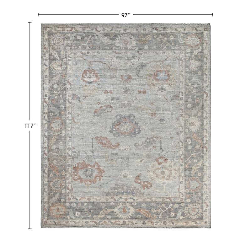 Oushak One-of-a-Kind Hand-Knotted Area Rug - Gray - 8' 1" x 9' 9"
