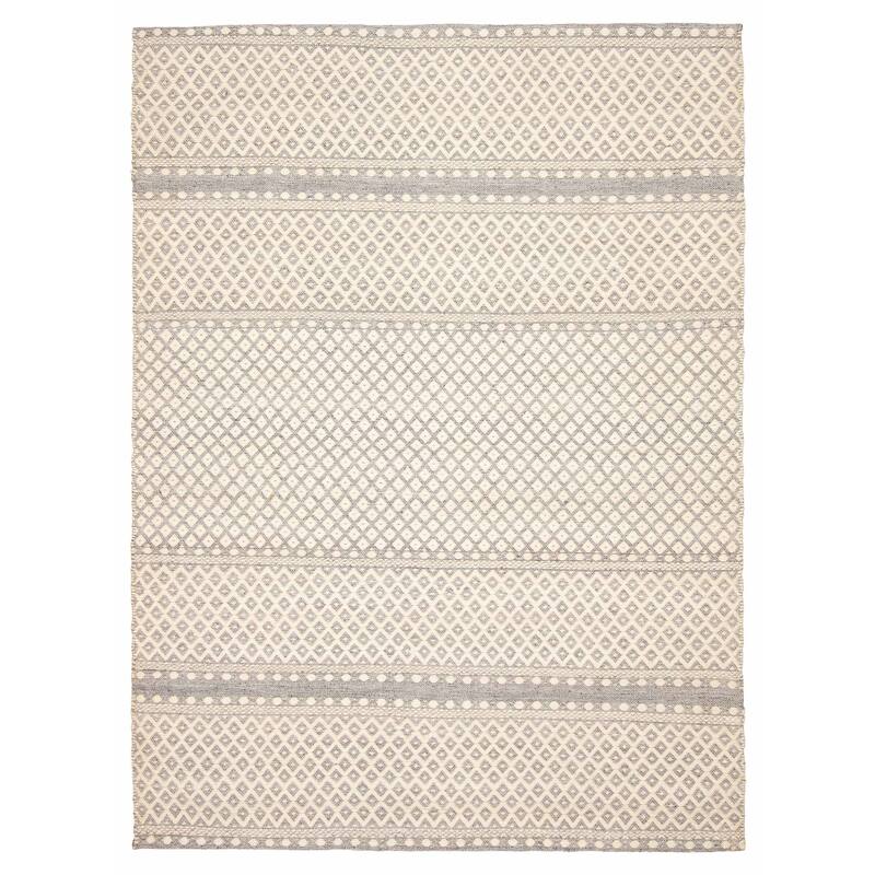 ECARPETGALLERY Hand Tufted Sienna Cream Wool Rug - 5'6 x 7'7 - Cream - 5'6 x 7'7