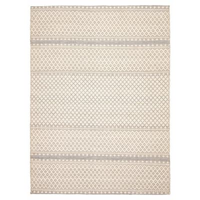 ECARPETGALLERY Hand Tufted Sienna Cream Wool Rug - 5'6 x 7'7