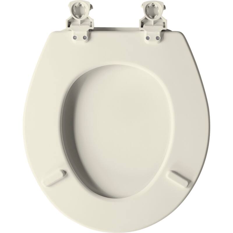 Bemis Round Closed-Front Enameled Wood Toilet Seat with Flat Cover