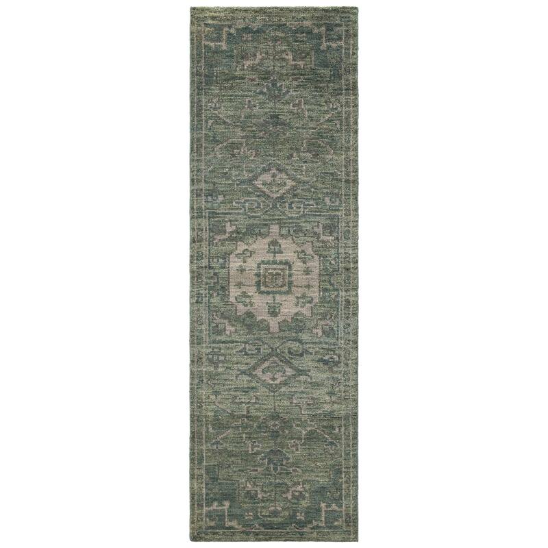 Terra by Obeetee Tuscany Mariyah Rug - Green/Teal - 2'6" x 8'