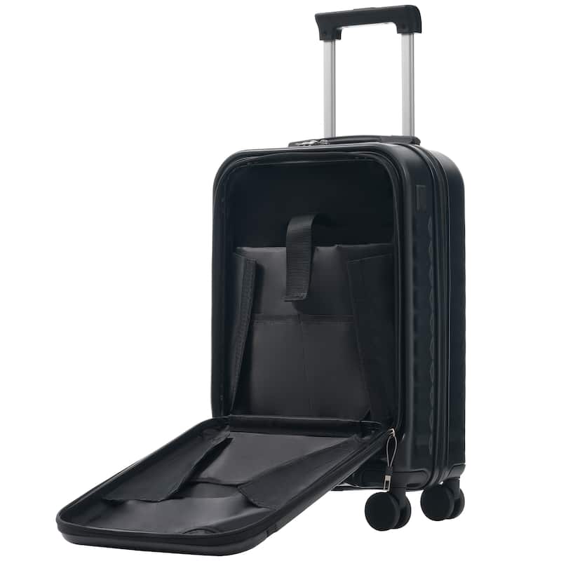 Front Opening Luggage Set 3 Piece,USB Port, Expandable Luggage with Handle Bag Spinner Wheels TSA Lock