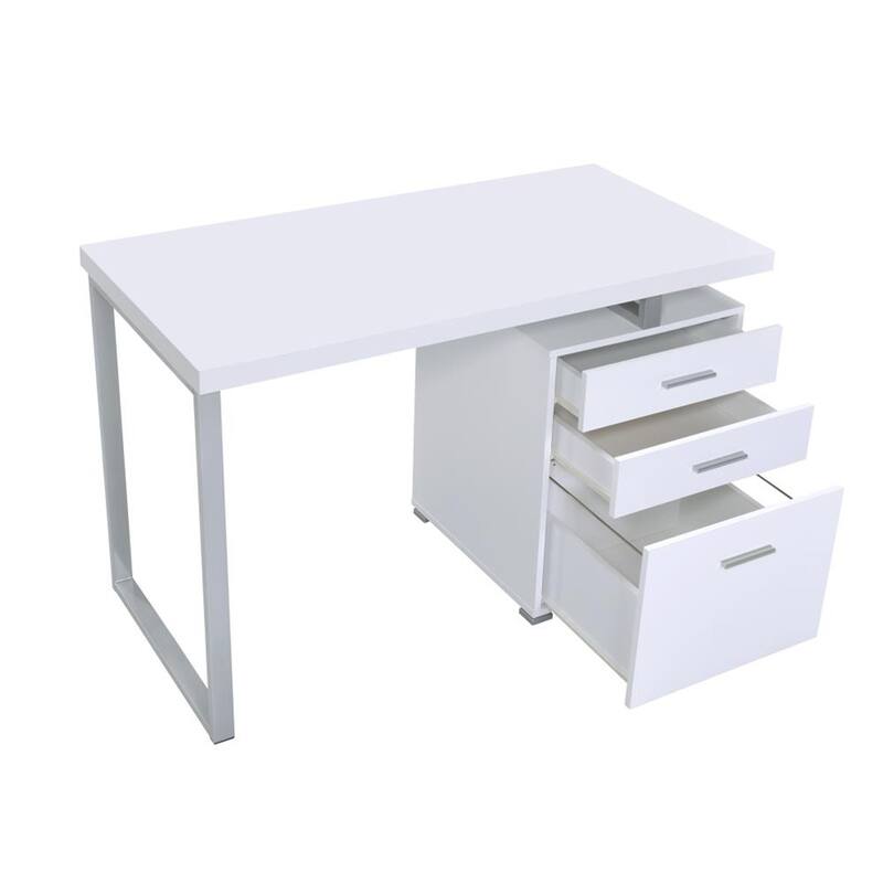 Writing Desk with 3 Drawers in White