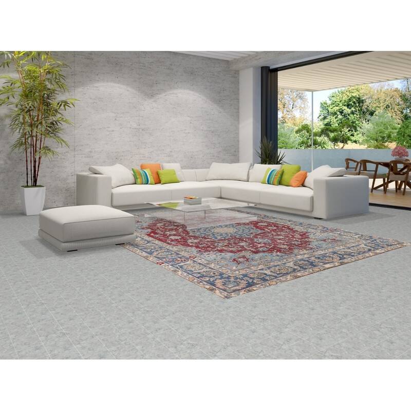 Distressed Mashad Persian Vintage Area Rug Hand-Knotted Wool Carpet - 8'5" x 11'5"