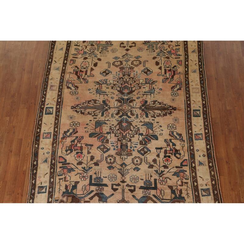 Ardebil Persian Vintage Rug Handmade Wool Carpet - 6'1"x 9'6"
