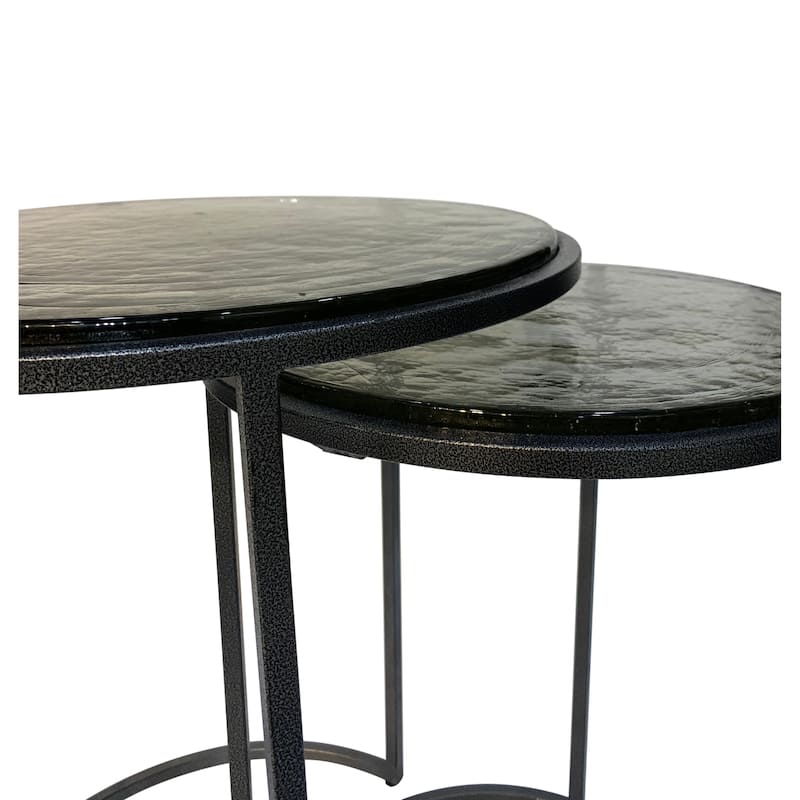 Carolina Living Serena Nesting Tables with Recycled Glass - Antique Gold