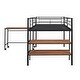 preview thumbnail 15 of 13, Black Twin Size Metal Loft Bed with Desk and Shelves for Kids