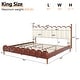 preview thumbnail 24 of 44, Christopher Knight Home - Leather Upholstered Bed with Headboard & Footboard, Solid Wood Slats & Legs, No Box Spring Needed