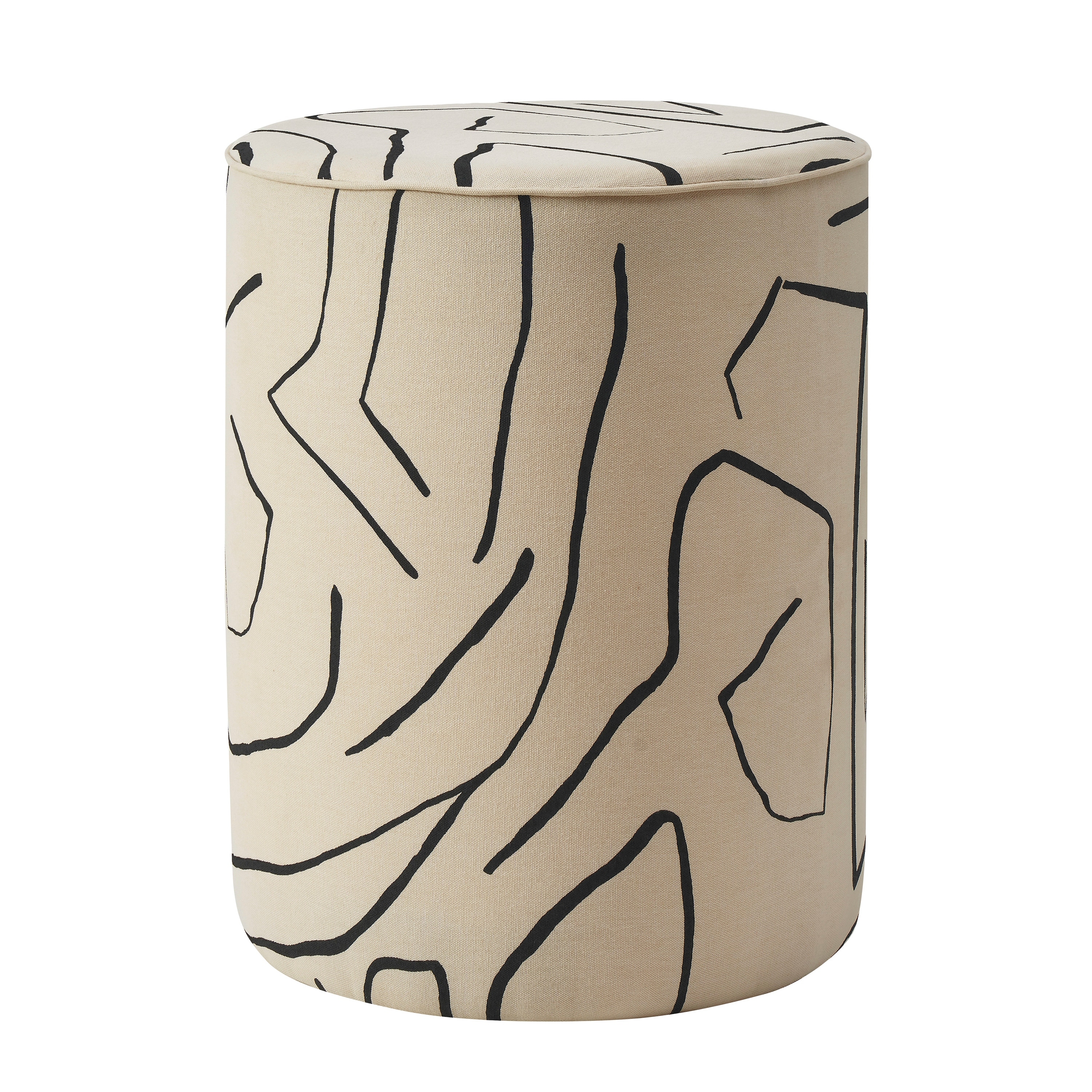 Renwil Rachelle Indoor Cotton Stool, Cream
