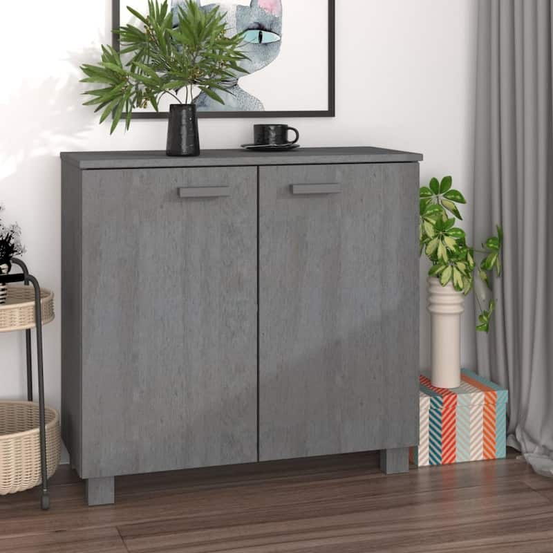 vidaXL Sideboard Buffet Cabinet for Living Room Kitchen HAMAR Solid Wood Pine - 33.5"x13.8"x31.5"