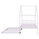 preview thumbnail 30 of 35, Twin Size Metal House Bed with Open Frame, Kids Bed with Twin Size Trundle