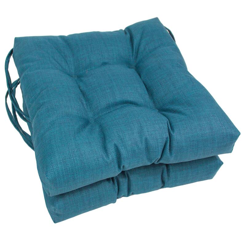 16-inch Square Indoor/Outdoor Chair Cushions (Set of 2) - 16 x 16 - Sea Blue