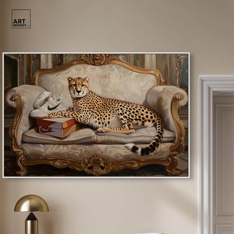 Lounging Sneaker Cheetah Canvas by Art Remedy