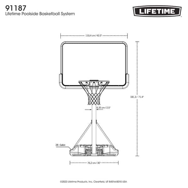 Lifetime Poolside Basketball System - 44"