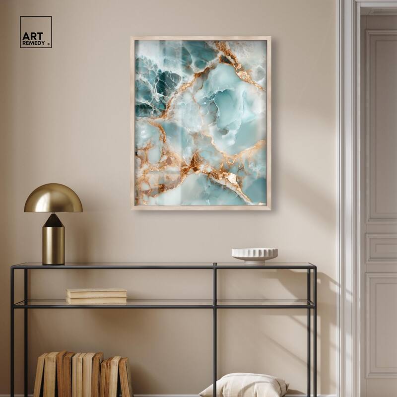 Teal Marble Majesty Shadowbox by Art Remedy