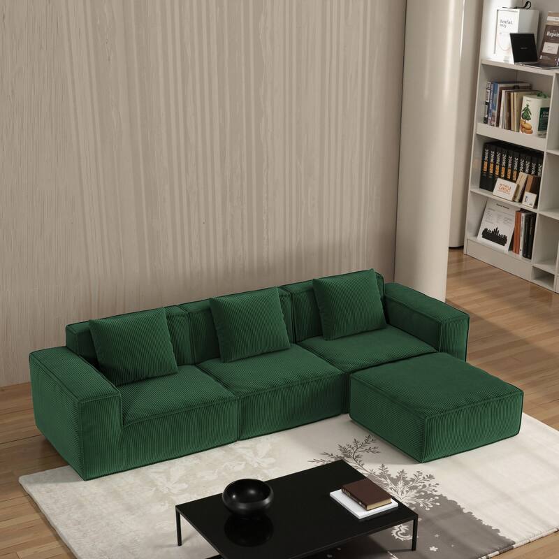 Modular Sofa Can Be Converted Into An Oversized Sofa Bed Free Conversion Sofa Set,Three-Person Combination With Footrest