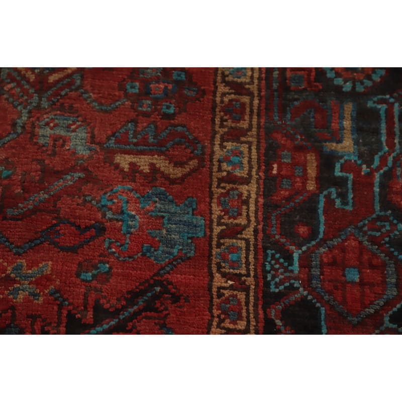 Hand Knotted Oriental 100% Wool Carpet Traditional Medallion Oranges & Rust Heriz Area Rug - 10' 10'' X 6' 10''