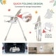 preview thumbnail 12 of 19, Foldable High Chairs for Babies and Toddlers with 7 Height and 5 Recline Adjustable Backrest