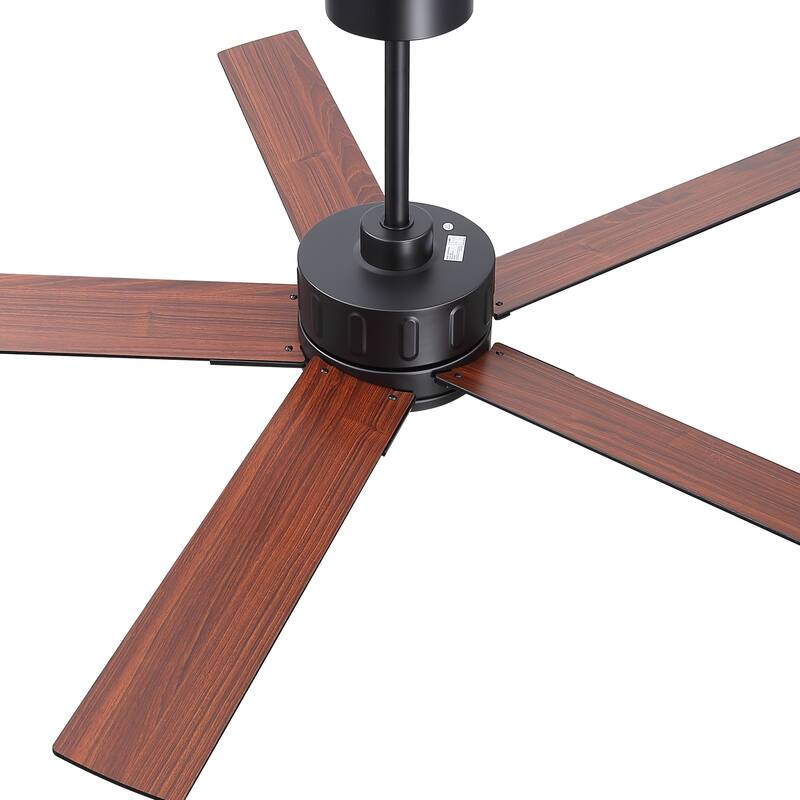56-Inch Matte Black Ceiling Fan with Remote Control,DC Motor, 6-Speed Reversible Indoor Ceiling Fan with Dual-Finish Blades
