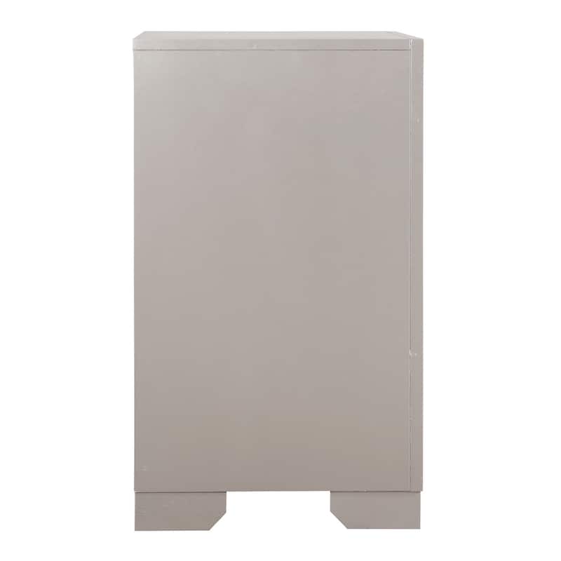Silver Champagne Nightstand with Spacious Drawers, Modern Bedside Table for Bedroom Furniture and Nighttime Essentials