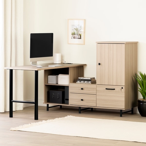South Shore Zelia L-Shaped Desk with Built In Power Bar. Opens flyout.