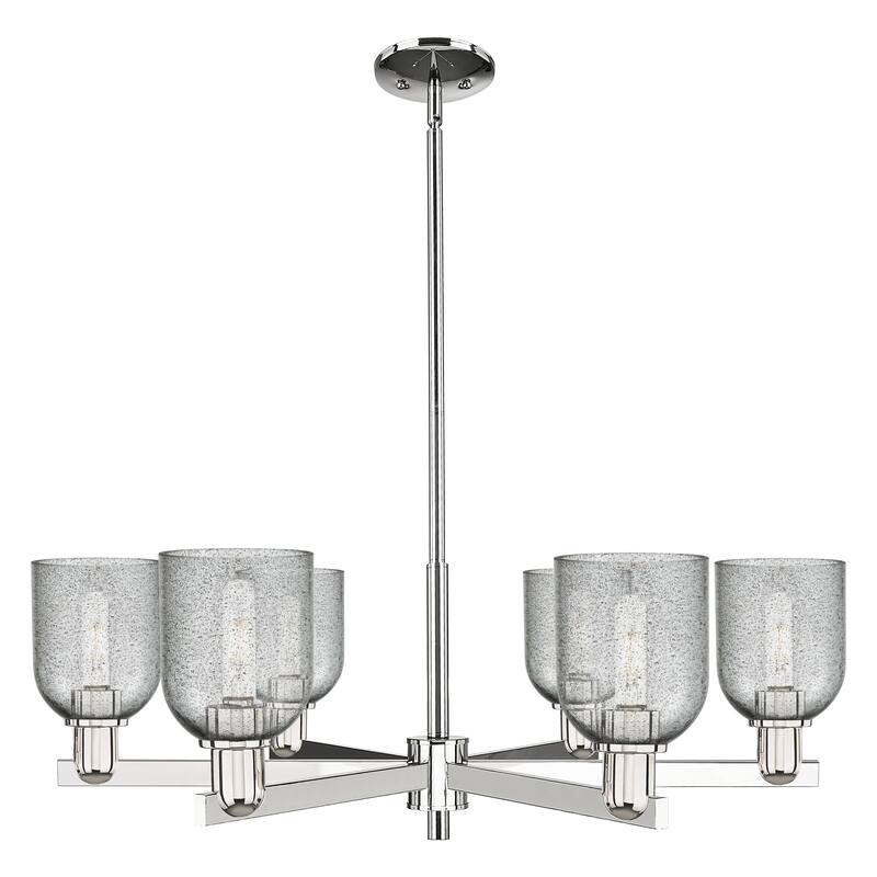 Innovations Lighting Endless Possibilities Arcadia - Caledonia - 6 Light 35" Stem Hung Chandelier with Charcoal Shade - Charcoal/Polished Nickel