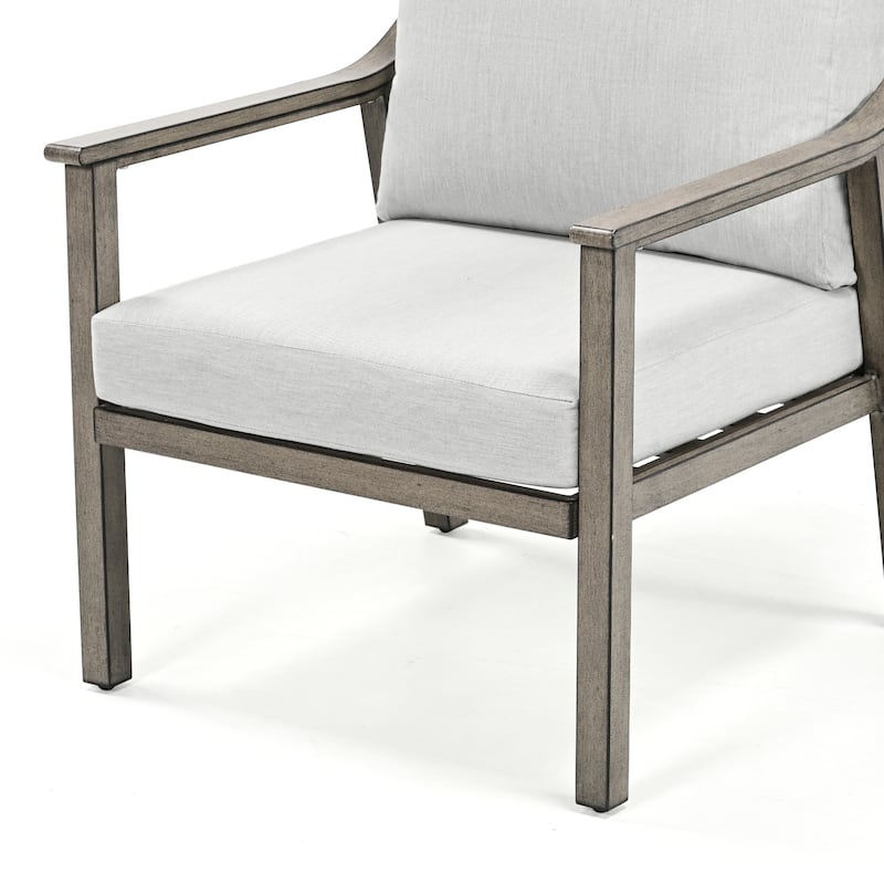 1-Piece Outdoor Aluminum Patio Chair With Cushions