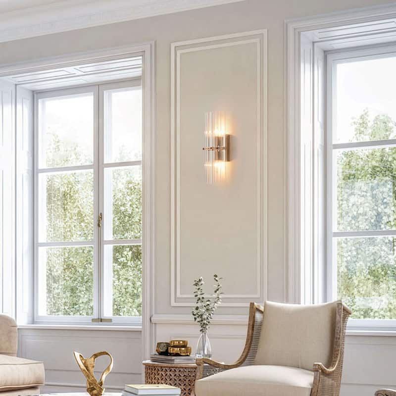 Casandra 2-Light Crystal Glass Bar Wall Sconce