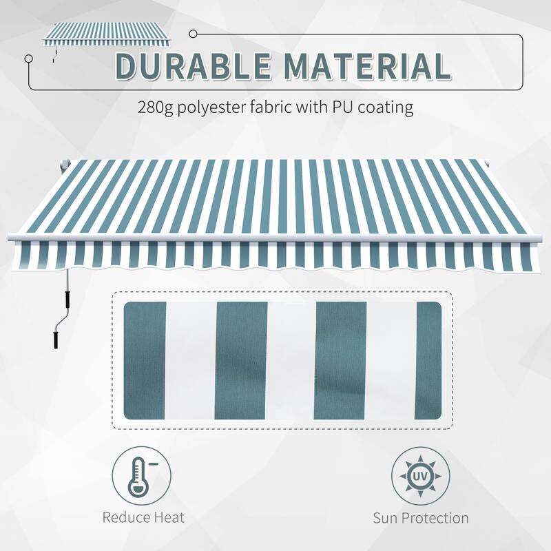 Powder coated aluminum frame retractable awning