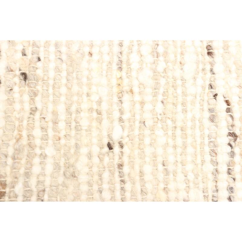 ECARPETGALLERY Braid weave Sienna Beige Wool Rug - 5'1 x 8'0