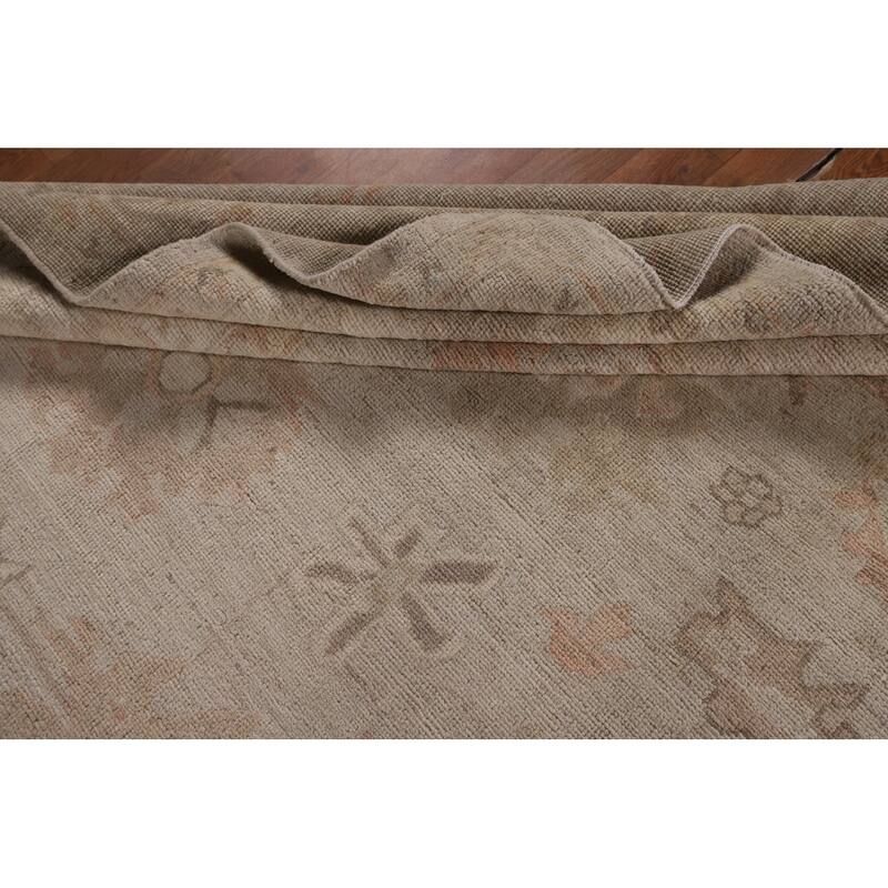 Earth Tone Oushak Vegetable Dye Area Rug Hand-Knotted Wool Carpet - 8'4"x 10'0"