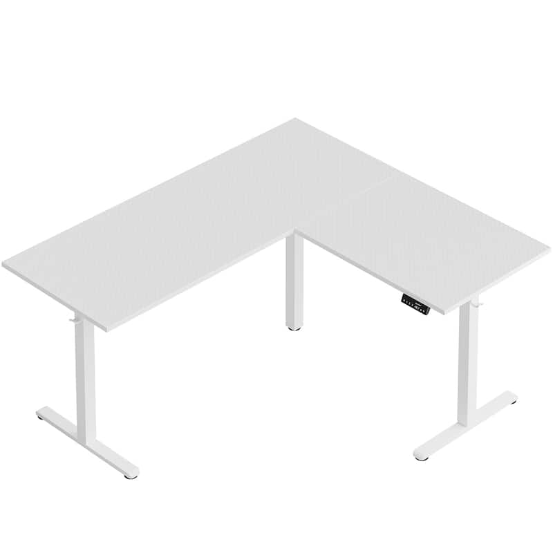 63" L Shaped Standing Desk Corner Desk LED Gaming Desk with Ergonomic Monitor Stand