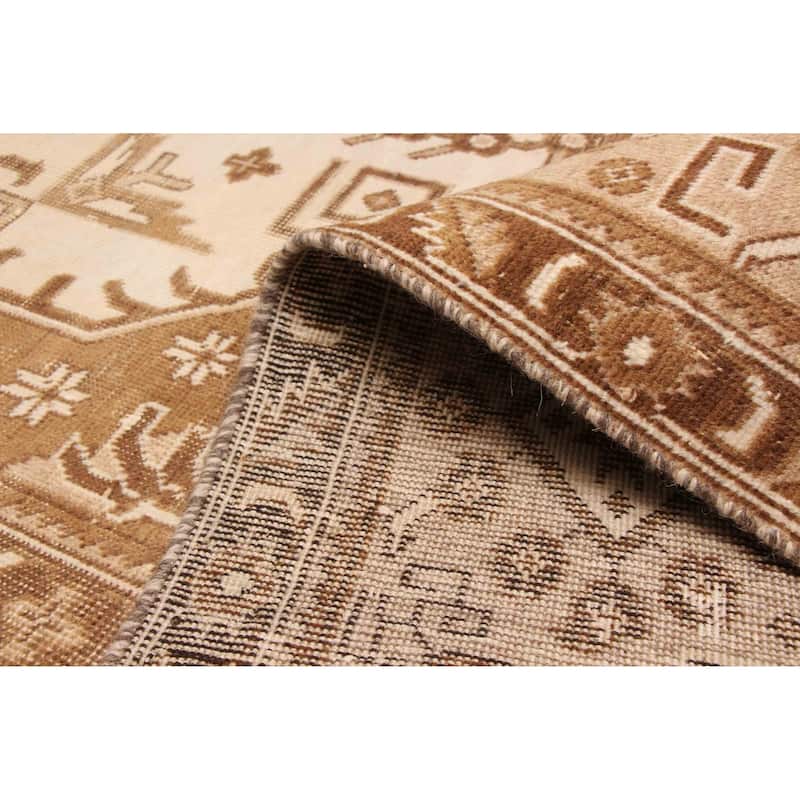 ECARPETGALLERY Hand-knotted Antalya Vintage Cream Wool Rug - 9'6 x 12'7