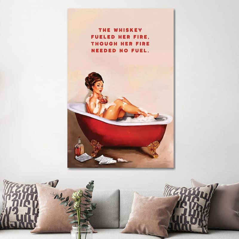 iCanvas "Whiskey Fuel Fire Bath" by The Whiskey Ginger Canvas Print