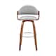 Daxton Mid-Century Swivel Bar Stool, Upholstered Counter Height Chair with Bentwood Legs
