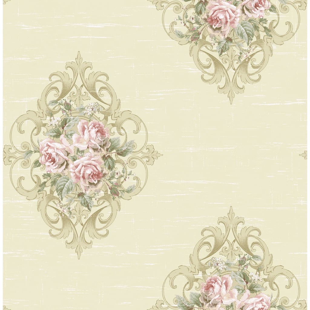 Seabrook Designs Creswell Floral Cameo Unpasted Wallpaper