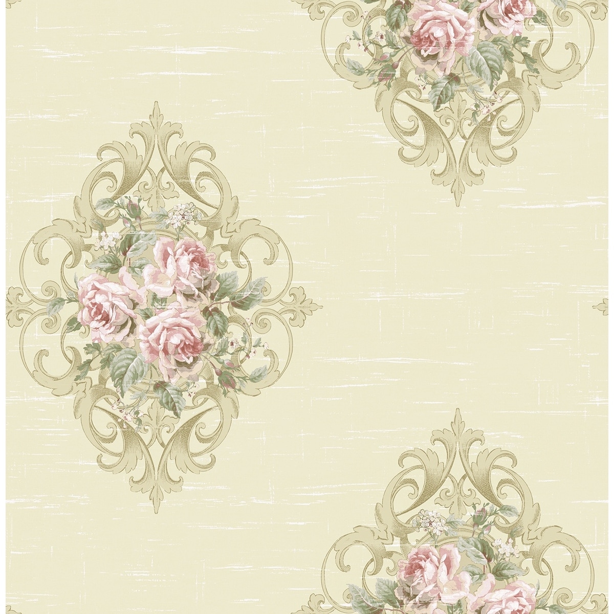Seabrook Designs Creswell Floral Cameo Unpasted Wallpaper