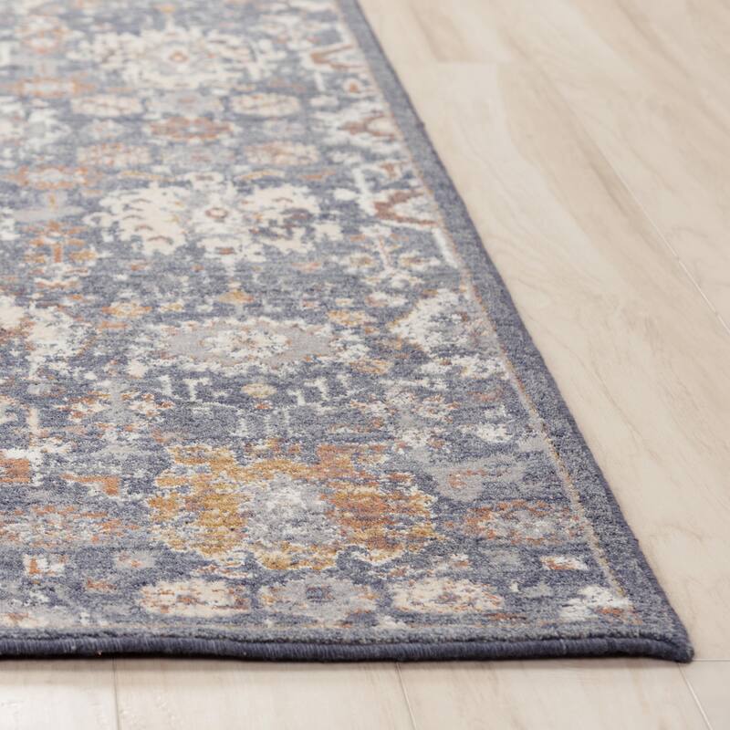 Alora Decor Sage Traditional Blue Wool Area Rug
