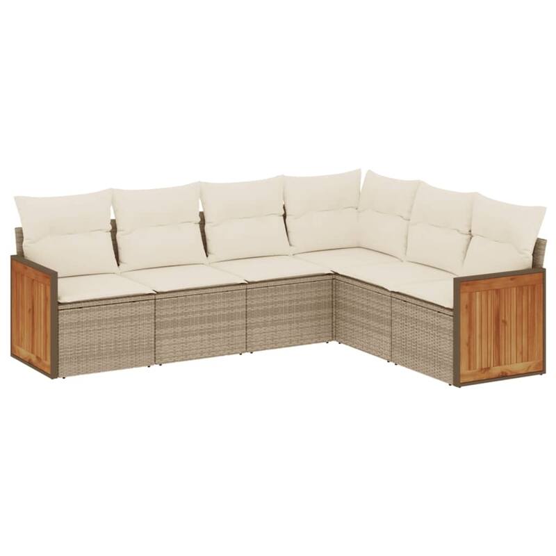 vidaXL Patio Sofa Set with Cushions Outdoor Conversation Furniture Poly Rattan