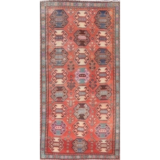 Vintage Geometric Bakhtiari Persian Area Rug Hand-knotted Wool Carpet - 4'7" x 8'10"