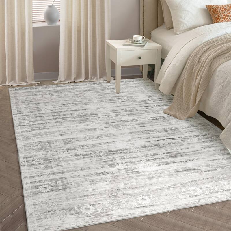 DriftAway Area Rug Washable Rugs for Living Room Non Slip Rubber Backing Low Pile Non Shedding Boho Foldable Vintage Rugs