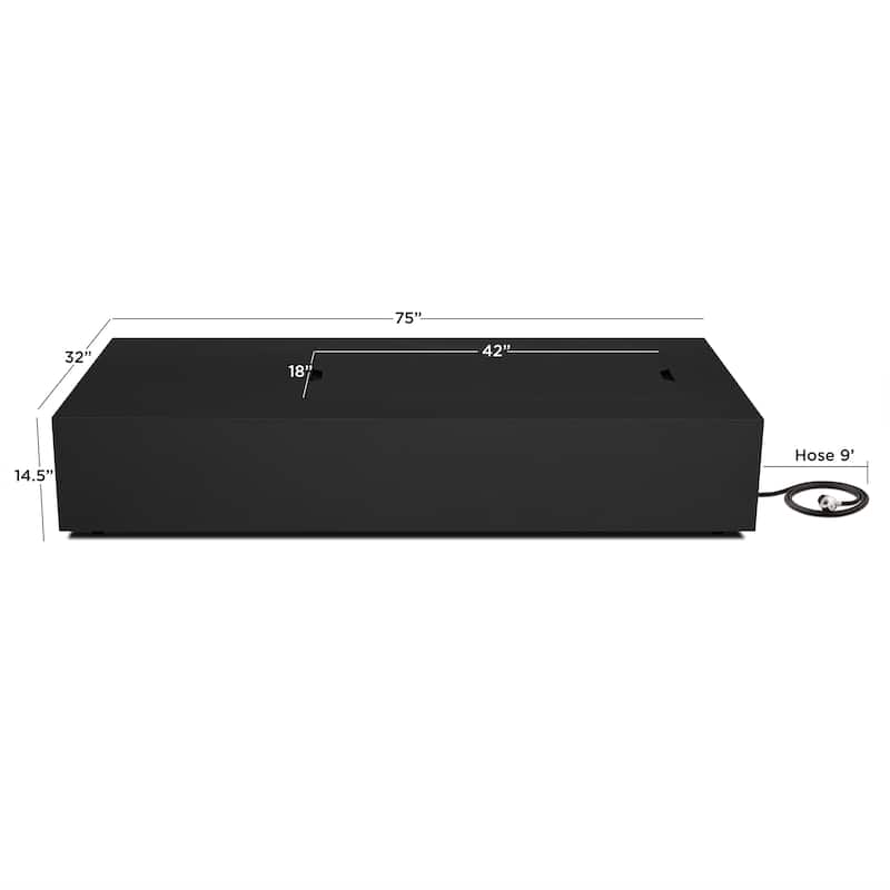 Aegean 75" Asymmetrical Rectangle Steel LP or NG Fire Pit Table