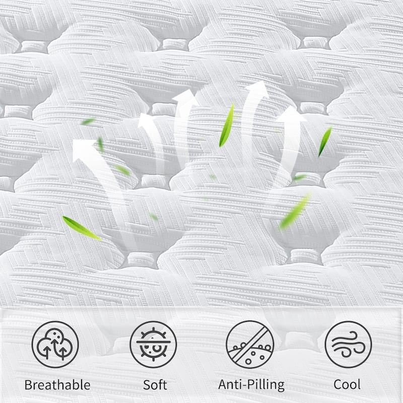 Homy Casa 12 Inch Queen Hybrid Mattress, Pocket Spring & Memory Foam