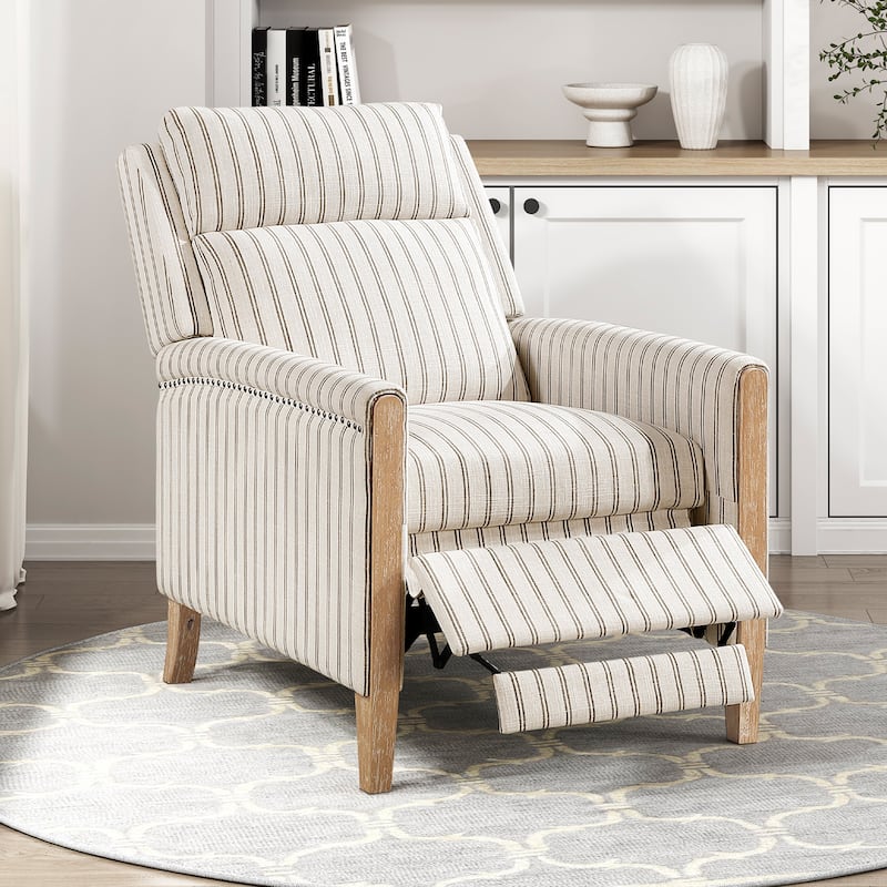 Seaford Textured Fabric Push Back Manual Reclining Chair