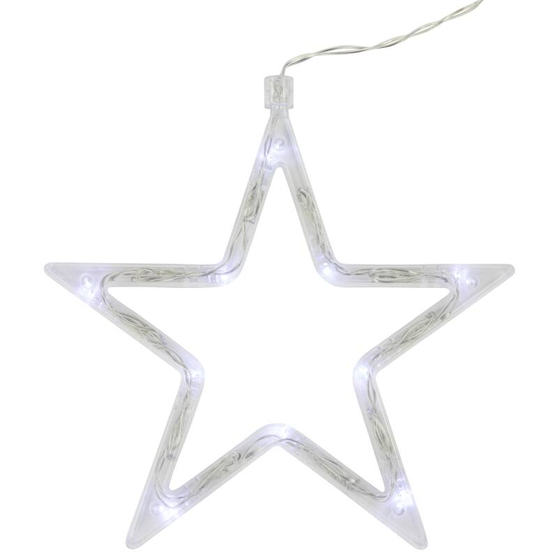 138 ct Christmas Stars Icicle Lights Pure White LED 8.25' Clear Wire