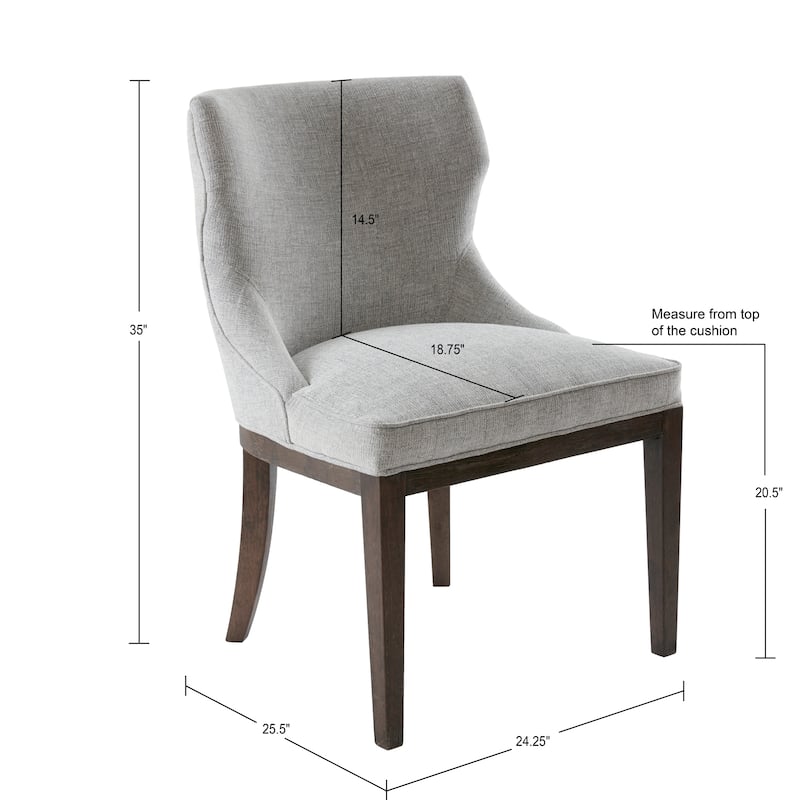 Madison Park Signature Hutton Grey Fabric/ Wood Dining Chair (Set of 2)