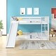 preview thumbnail 4 of 7, Full over Full Bunk Bed with Slide and Ladder in White Color, Easy Assembly