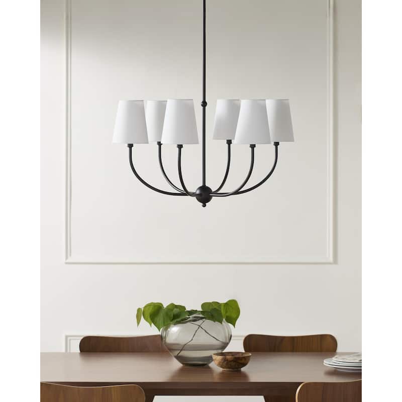 Livabliss Ponso Traditional Chandelier - 29"L x 29"W x 16"H - Black