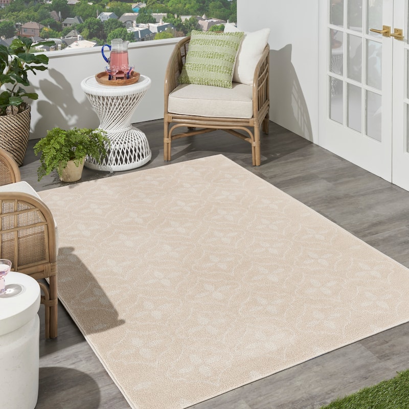 Nourison Sandy Indoor / Outdoor Blue Moroccan Area Rug